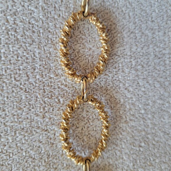 VINTAGE CROWN TRIFARI GOLD OVAL ROPE LOOPS NECKLACE - Picture 2 of 5